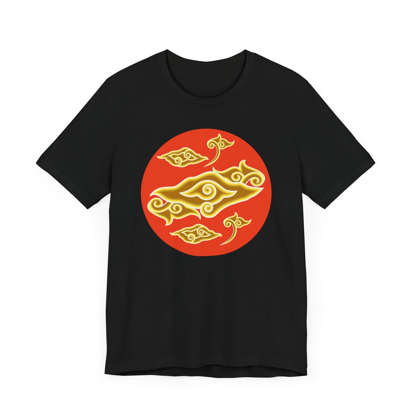 Cultural Symbol Unisex Tee - Bold Red and Gold Design