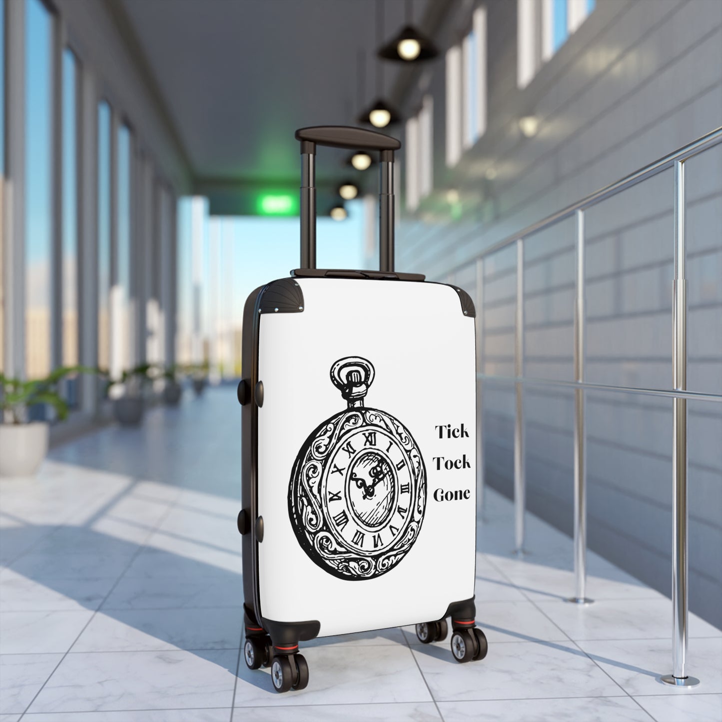 Tick Tock Gone Stylish Suitcase - Travel Chic for Adventurers