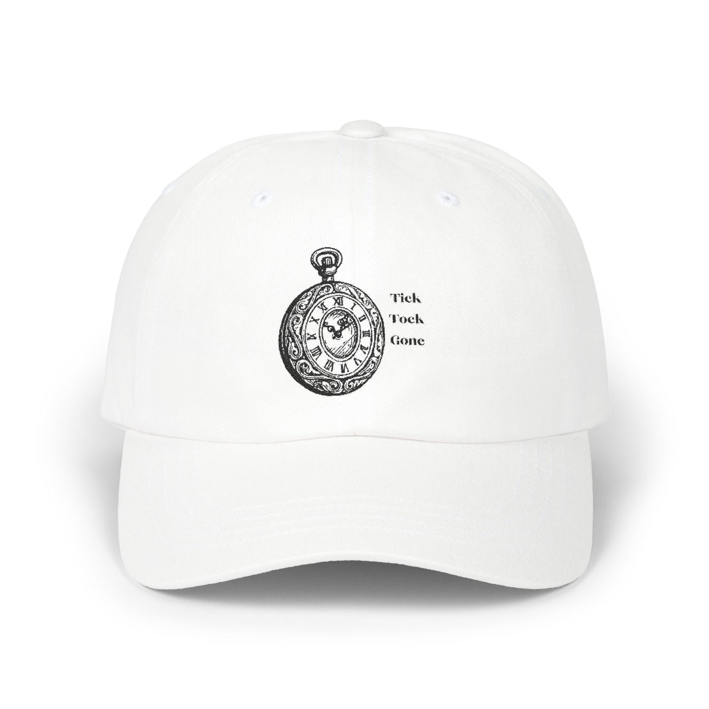 Vintage Style Dad Cap - 'Tick Tock Gone' Design