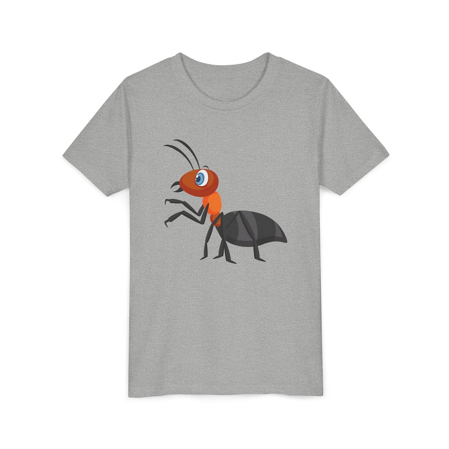 Funny Cartoon Ant Youth Short Sleeve Tee - Cute Insect Design for Kids