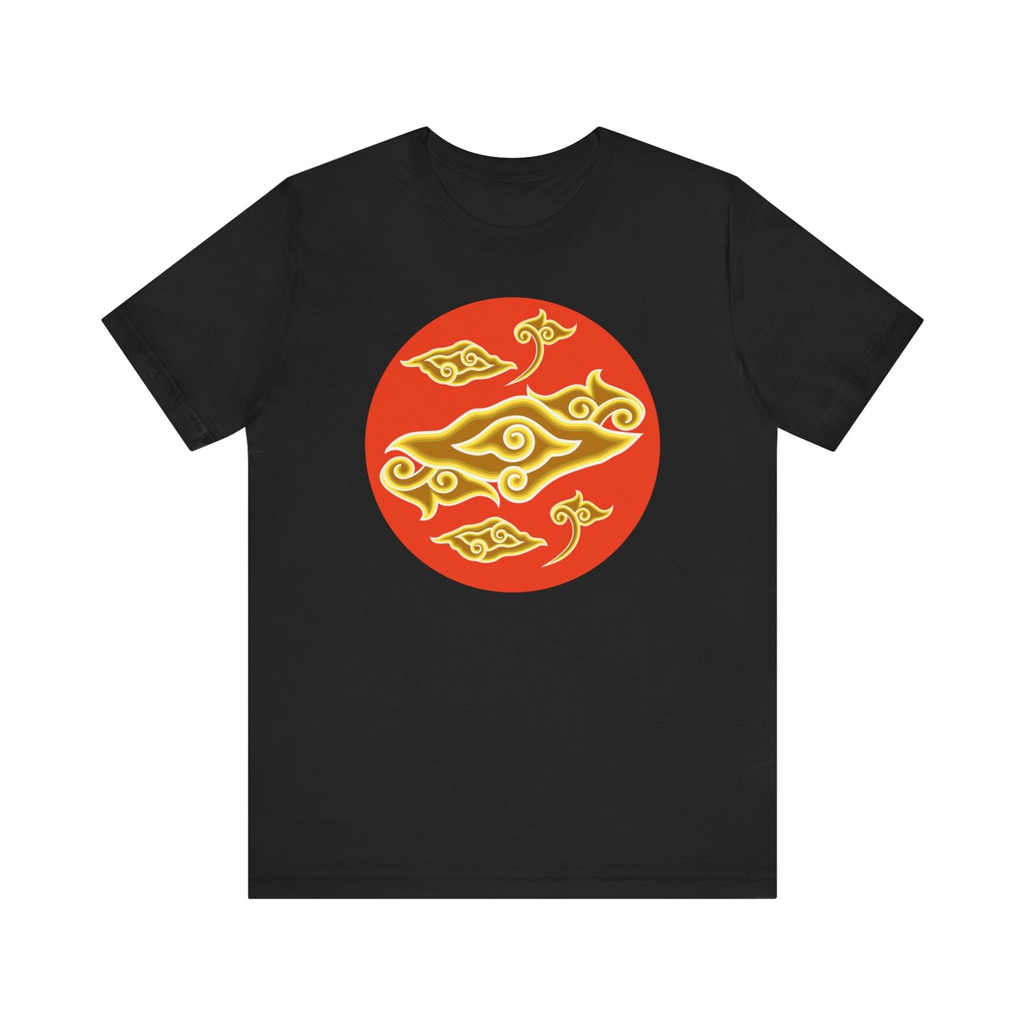 Cultural Symbol Unisex Tee - Bold Red and Gold Design