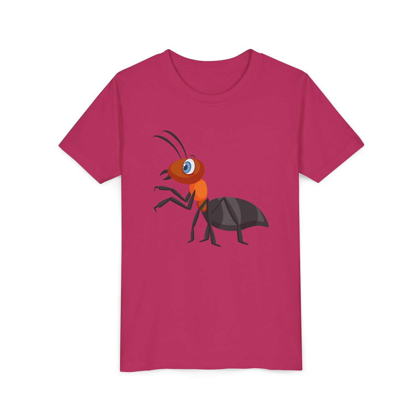 Funny Cartoon Ant Youth Short Sleeve Tee - Cute Insect Design for Kids