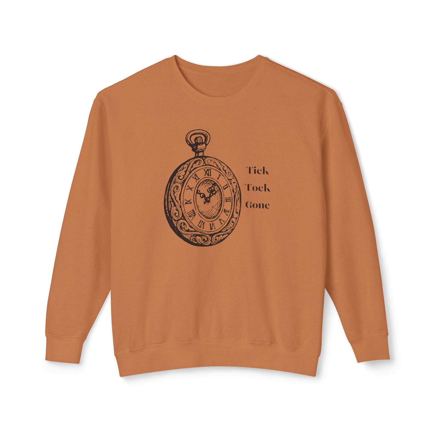 Tick Tock Gone Unisex Lightweight Crewneck Sweatshirt - Cozy Timeless Design