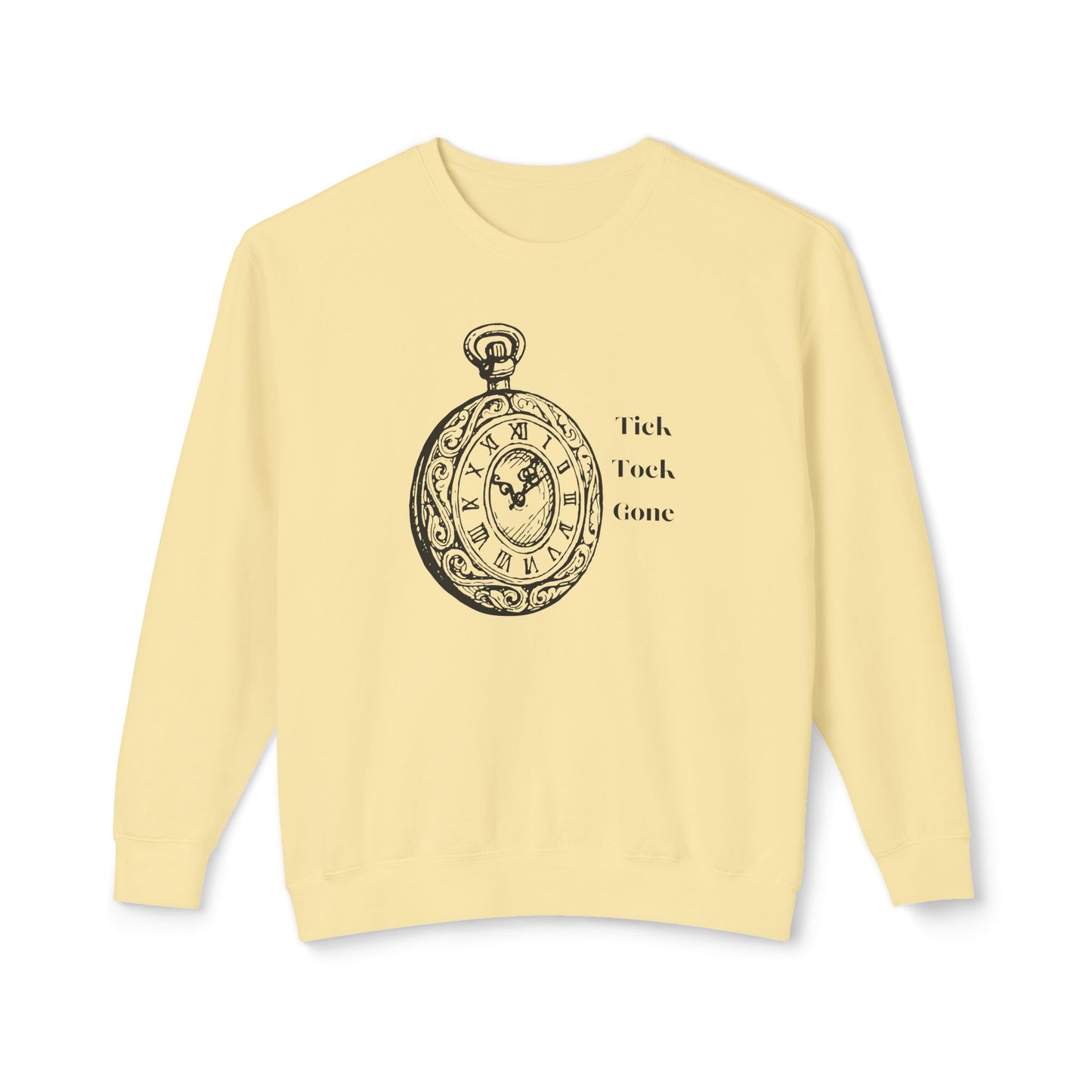 Tick Tock Gone Unisex Lightweight Crewneck Sweatshirt - Cozy Timeless Design