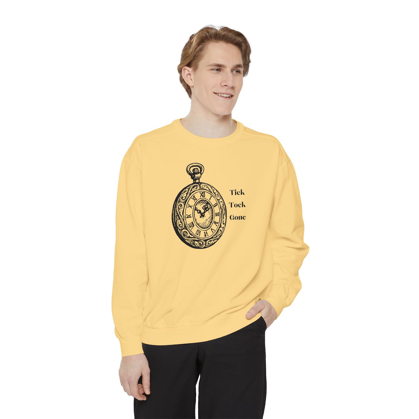 Tick Tock Gone Unisex Sweatshirt - Stylish, Cozy Timepiece Design