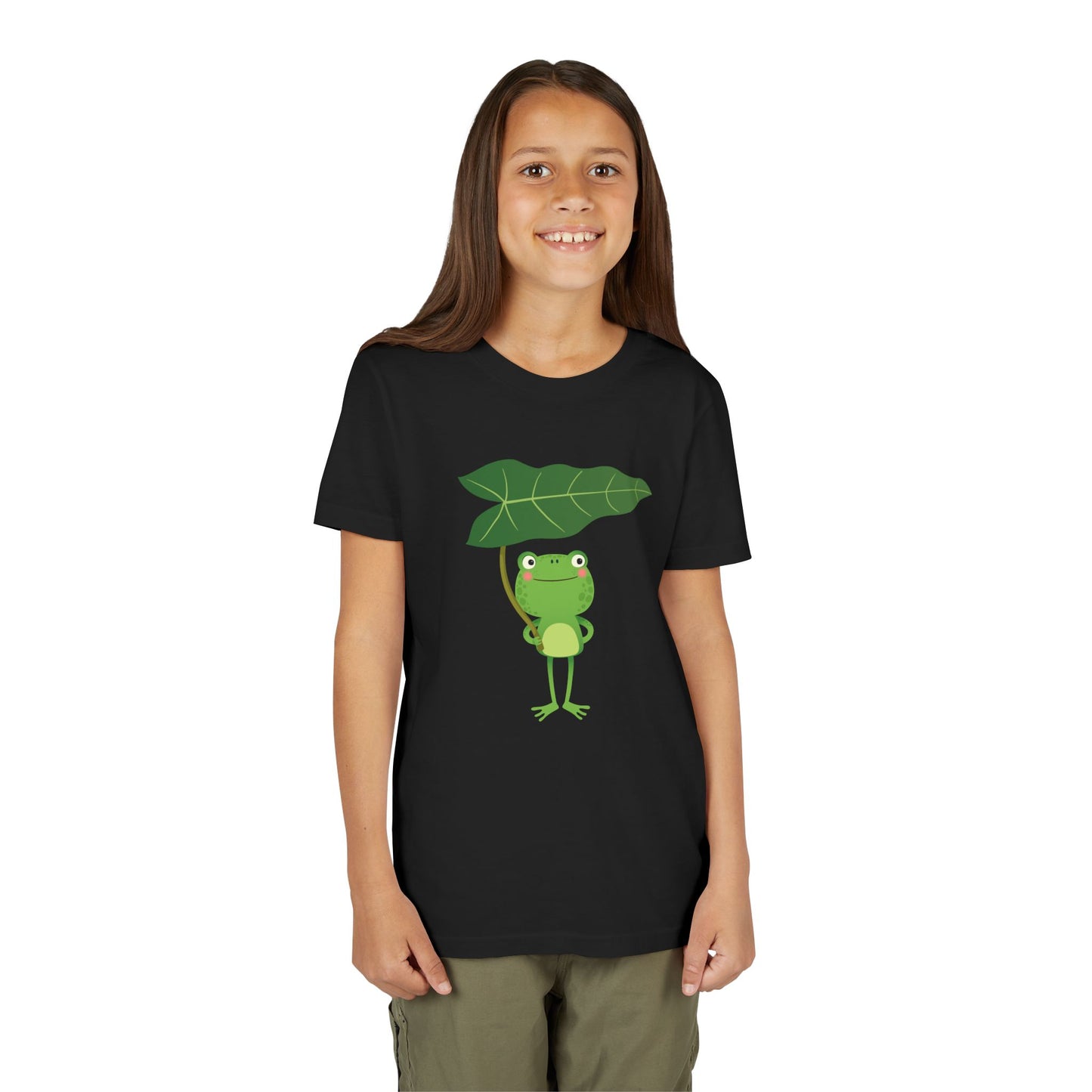 Fun Frog Youth Tee - Cute Green Animal Design for Kids