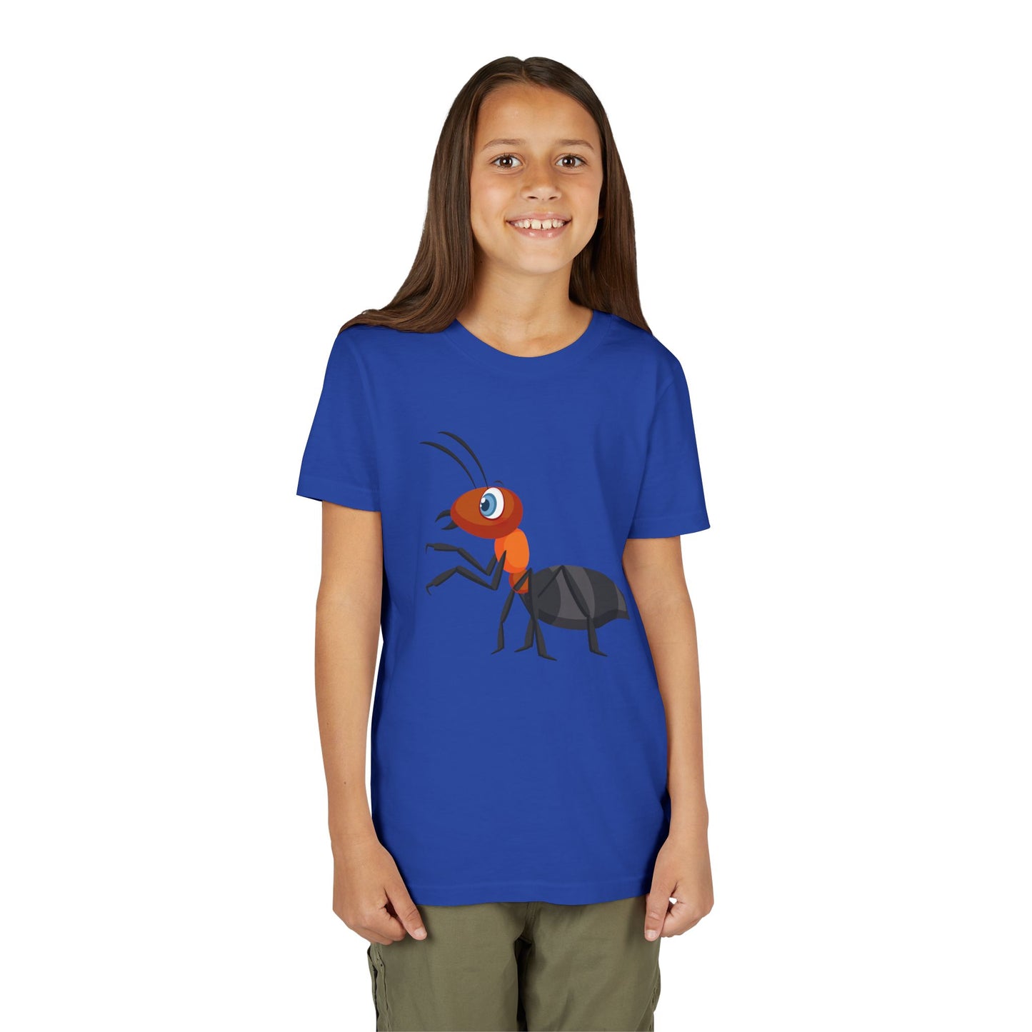 Funny Cartoon Ant Youth Short Sleeve Tee - Cute Insect Design for Kids