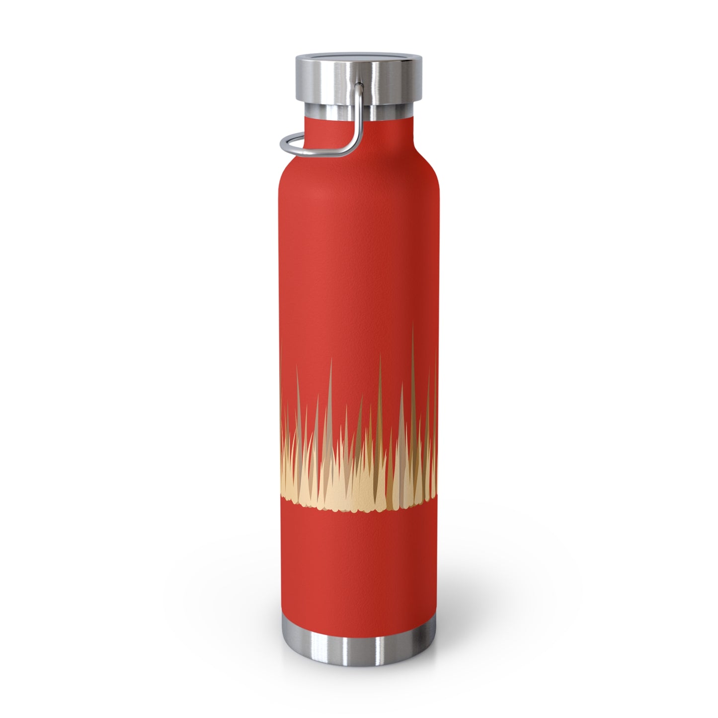 Elegant Grass Design Copper Insulated Water Bottle - 22oz