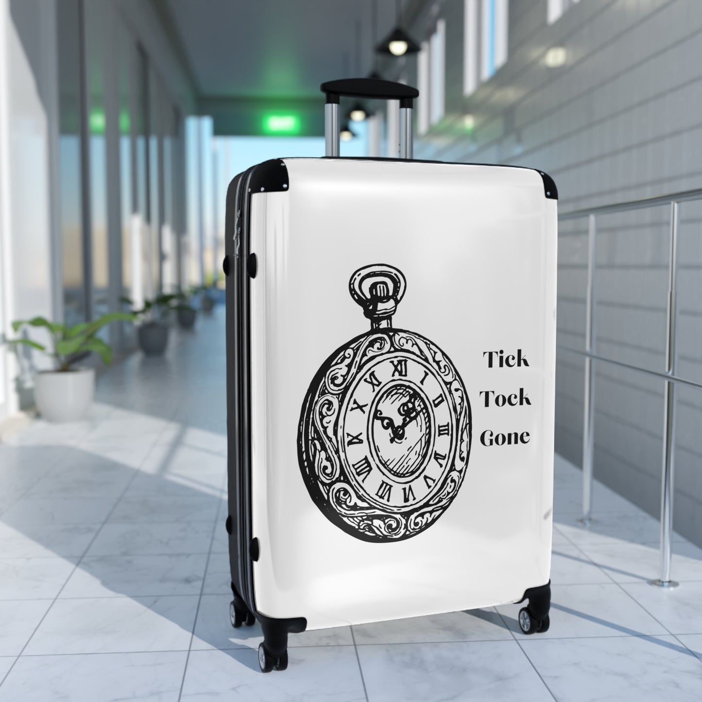 Tick Tock Gone Stylish Suitcase - Travel Chic for Adventurers