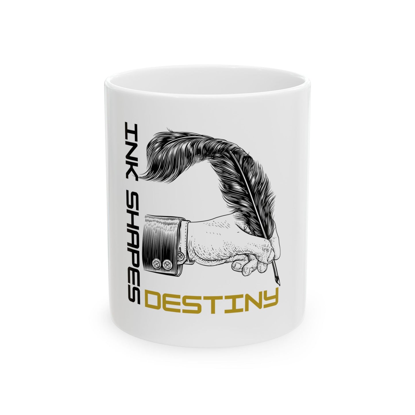 Inspirational Ink Shapes Destiny Ceramic Mug - Perfect Gift for Writers and Creatives