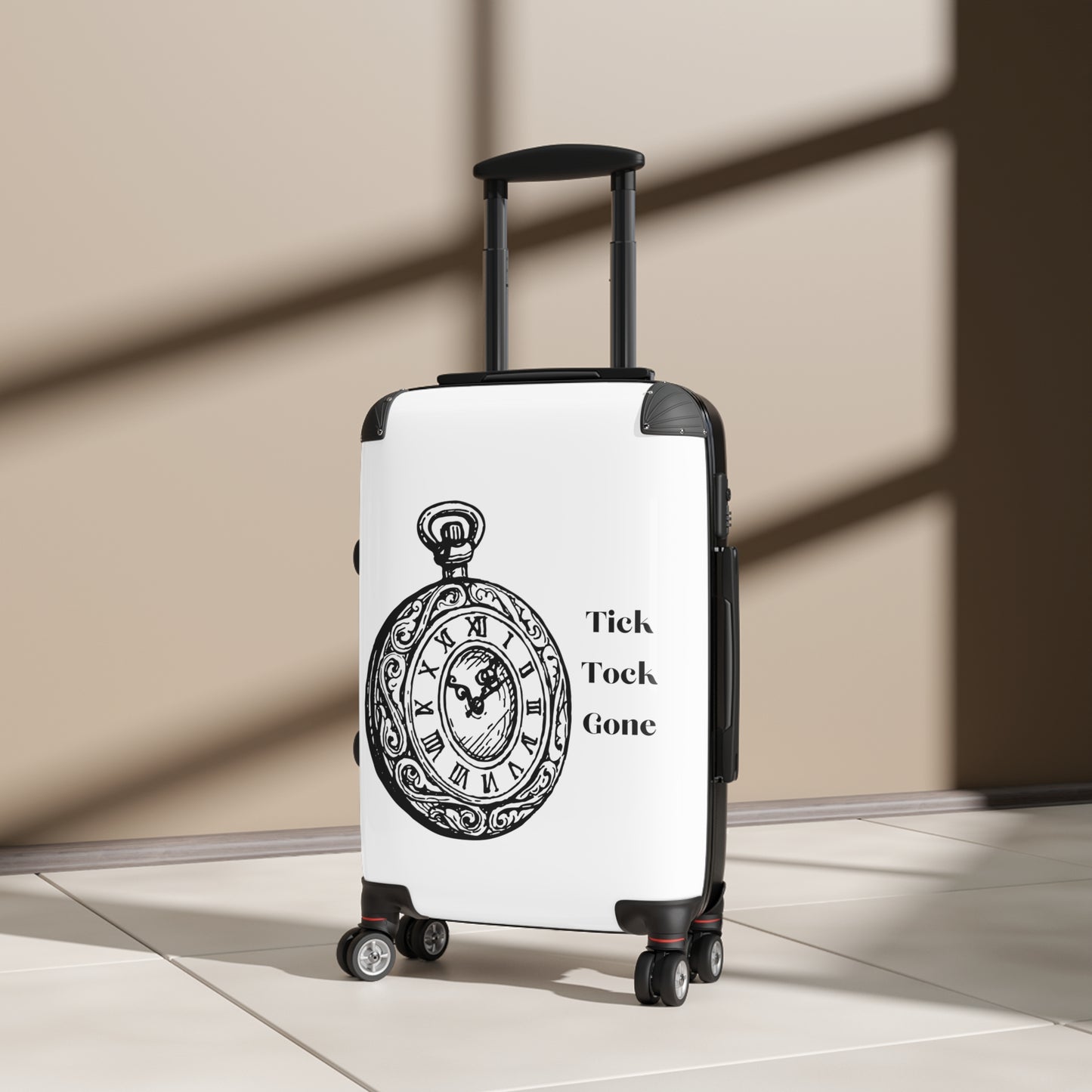 Tick Tock Gone Stylish Suitcase - Travel Chic for Adventurers