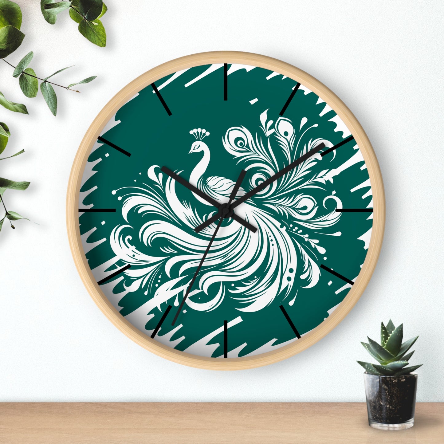 Elegant Peacock Wall Clock - Artistic Home Decor for Timely Elegance