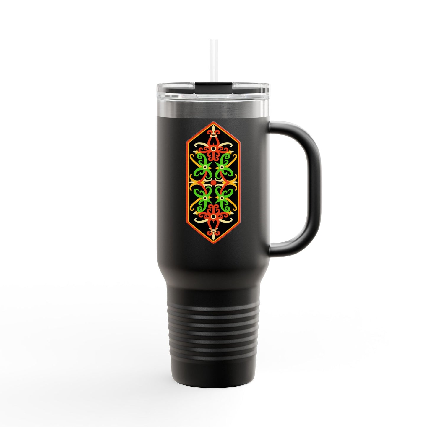 Vibrant Insulated Travel Mug - 40oz with Decorative Design