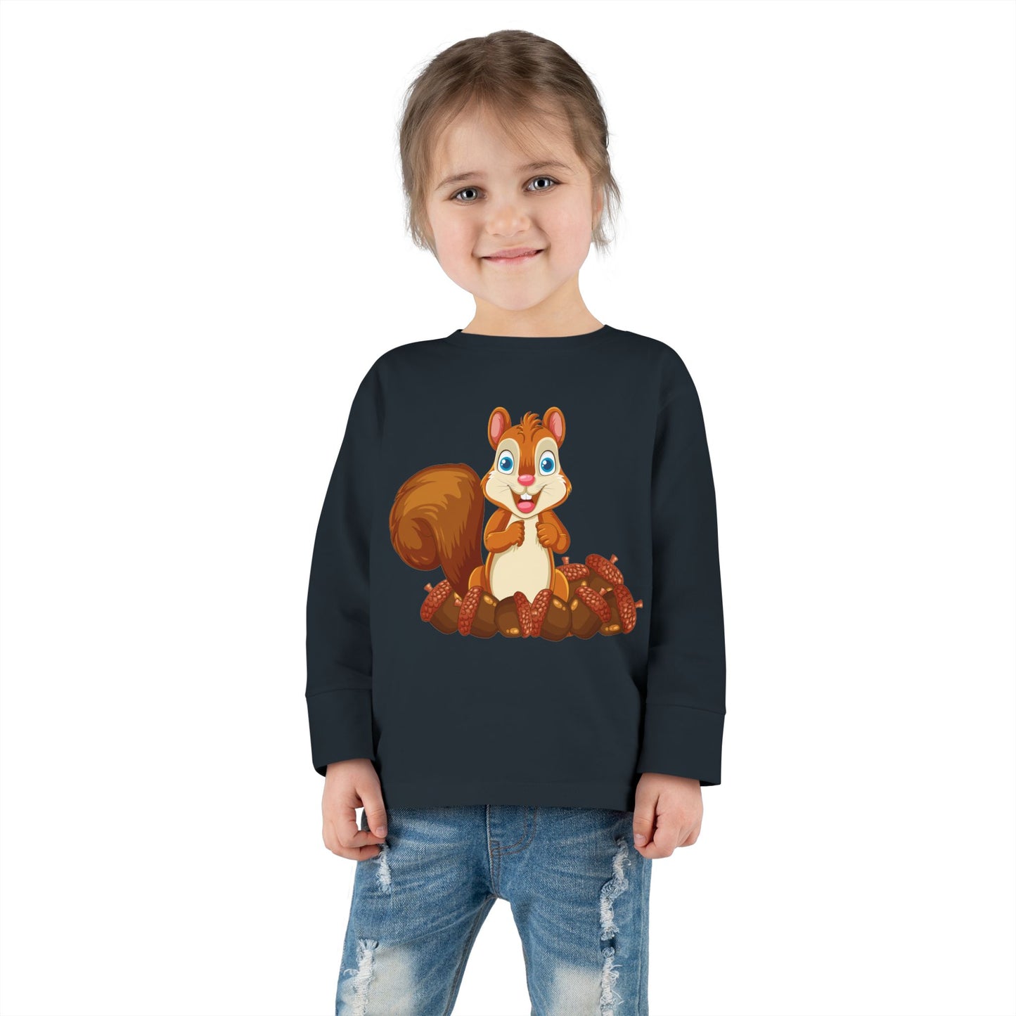 Cute Squirrel Toddler Long Sleeve Tee - Perfect for Outdoor Adventures