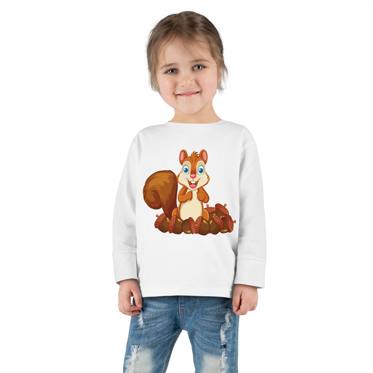 Cute Squirrel Toddler Long Sleeve Tee - Perfect for Outdoor Adventures