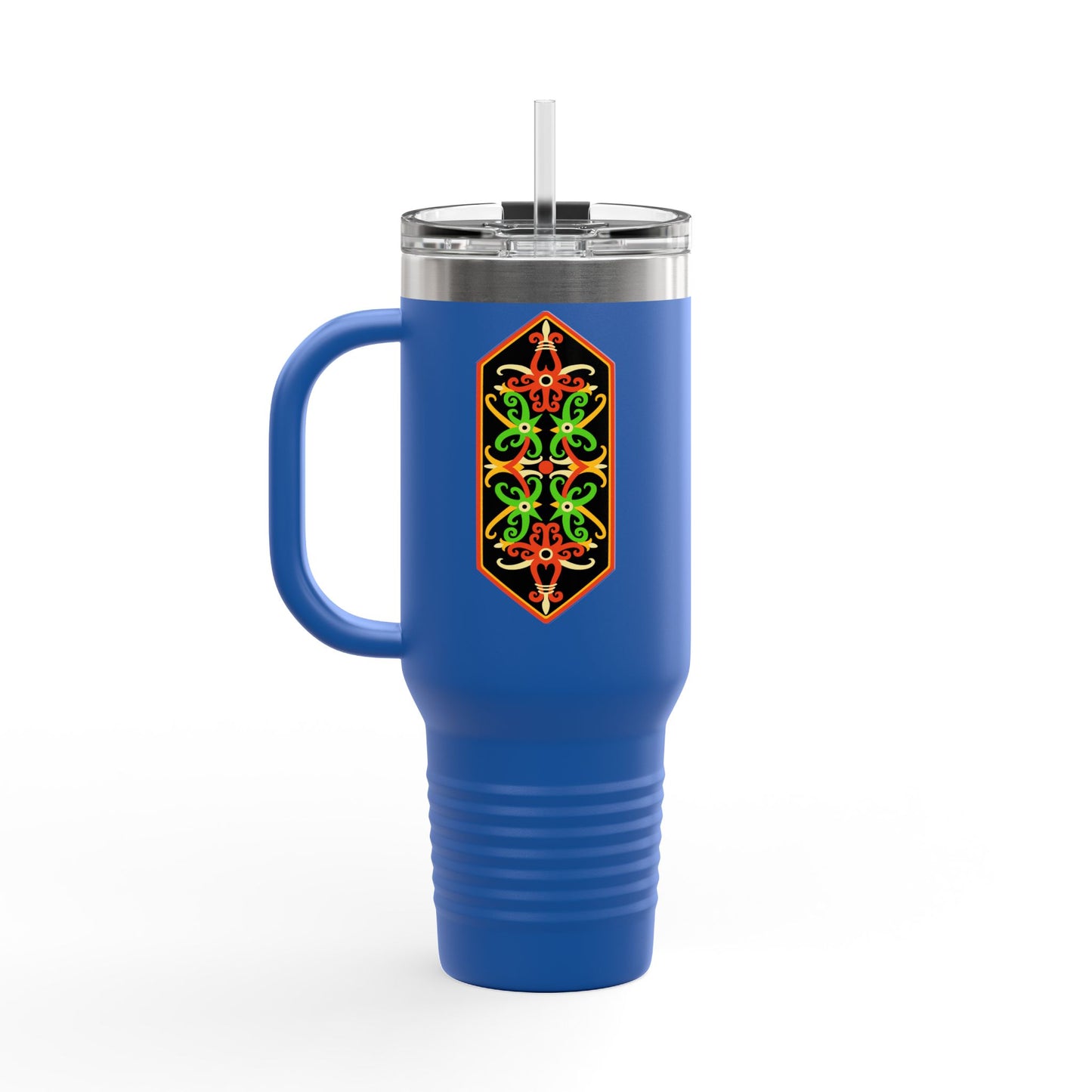 Vibrant Insulated Travel Mug - 40oz with Decorative Design