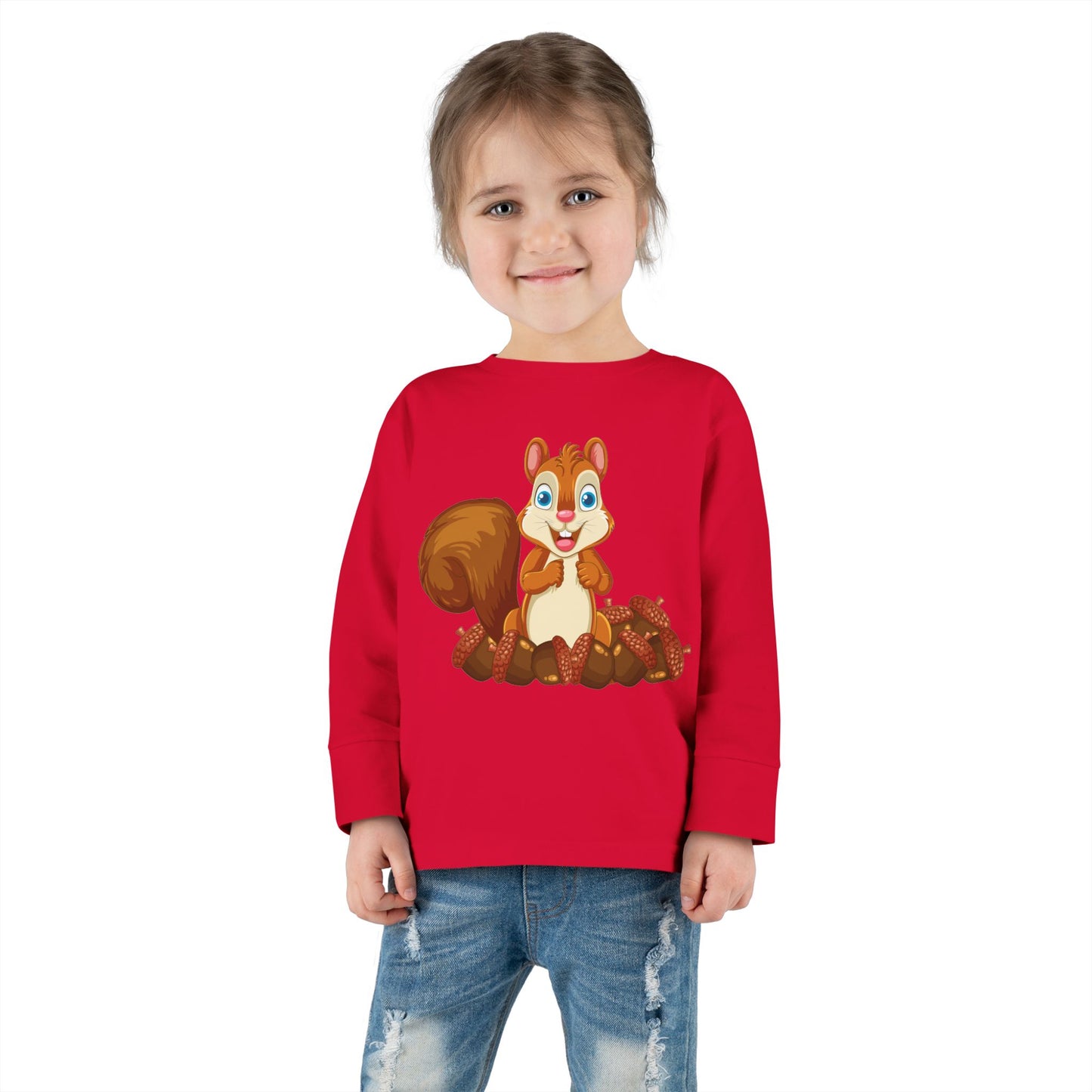 Cute Squirrel Toddler Long Sleeve Tee - Perfect for Outdoor Adventures