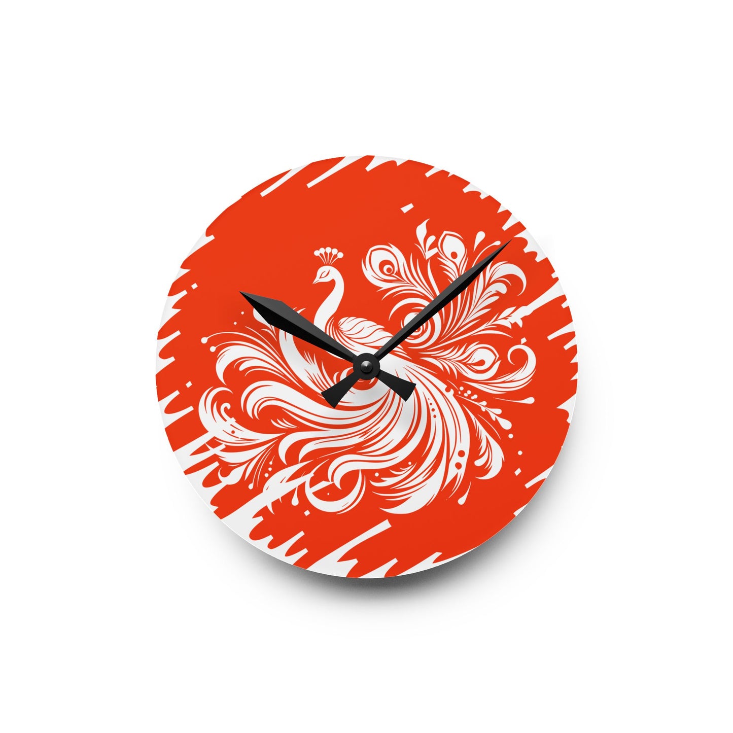 Elegant Peacock Acrylic Wall Clock - Modern Home Decor