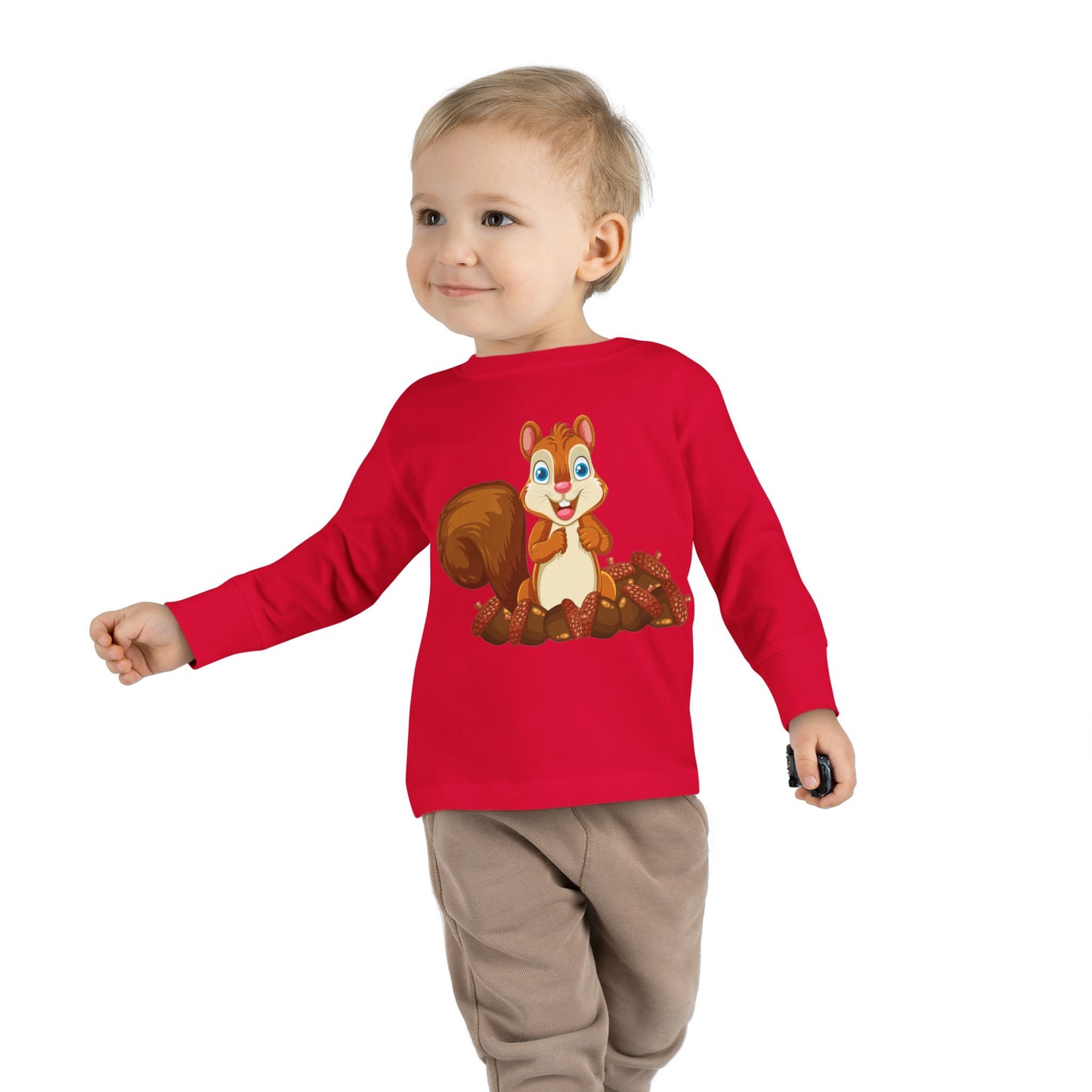 Cute Squirrel Toddler Long Sleeve Tee - Perfect for Outdoor Adventures