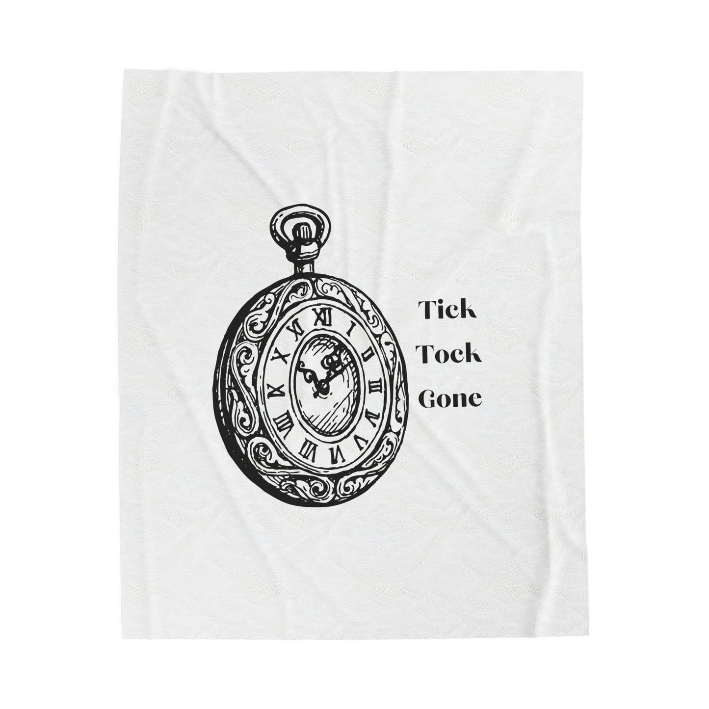 Tick Tock Gone Velveteen Plush Blanket - Cozy Timepiece Decor for Home