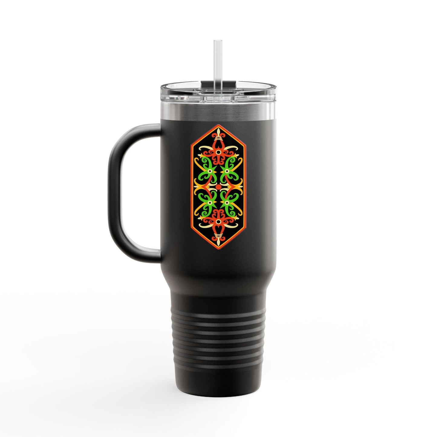 Vibrant Insulated Travel Mug - 40oz with Decorative Design