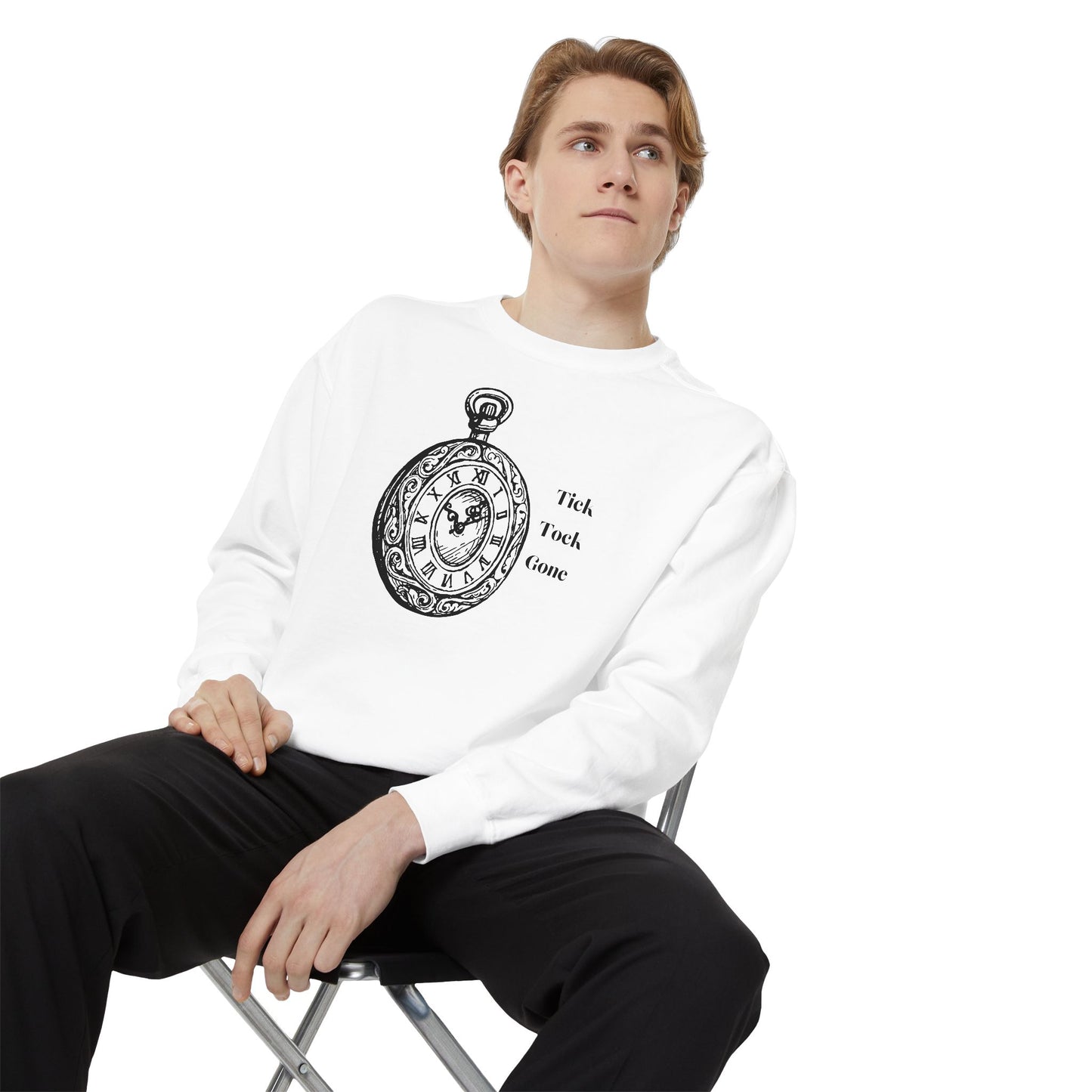 Tick Tock Gone Unisex Sweatshirt - Stylish, Cozy Timepiece Design