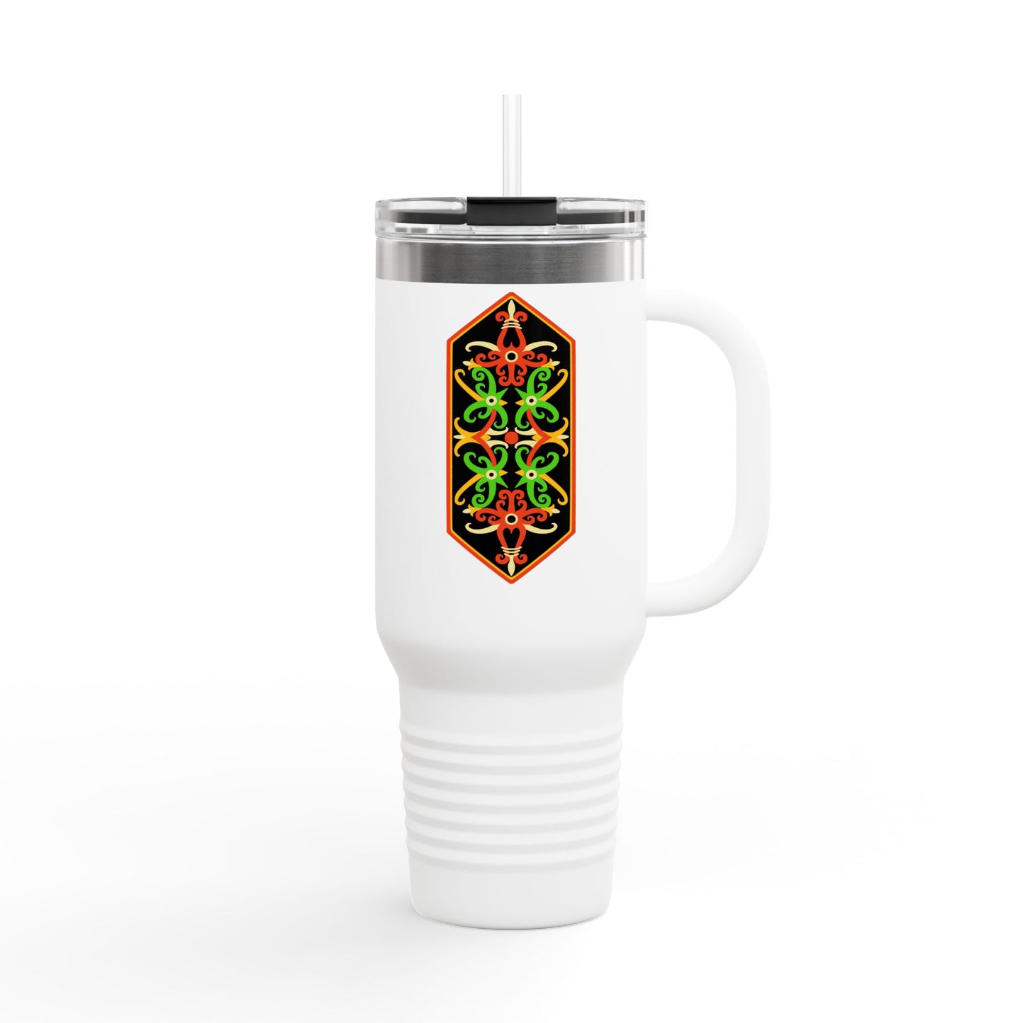 Vibrant Insulated Travel Mug - 40oz with Decorative Design