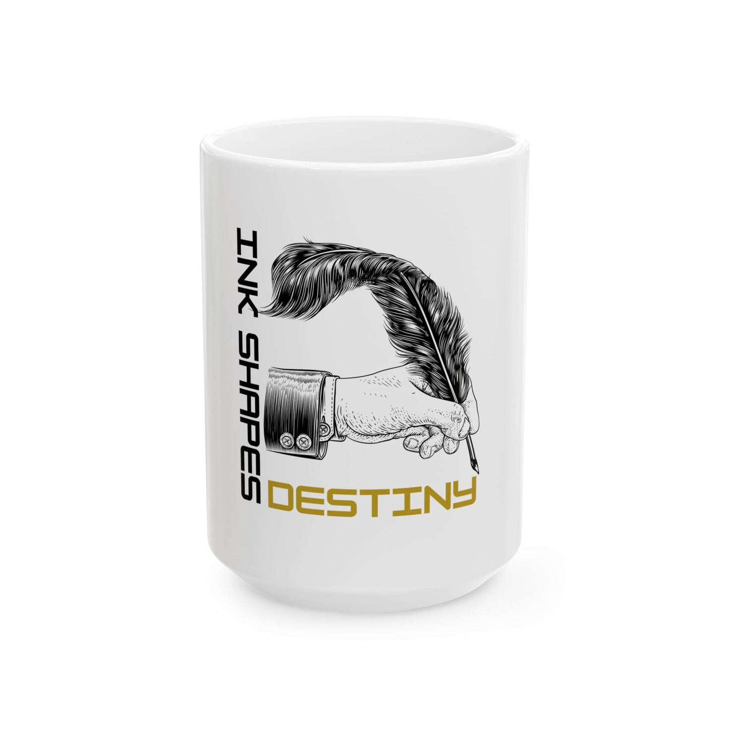 Inspirational Ink Shapes Destiny Ceramic Mug - Perfect Gift for Writers and Creatives