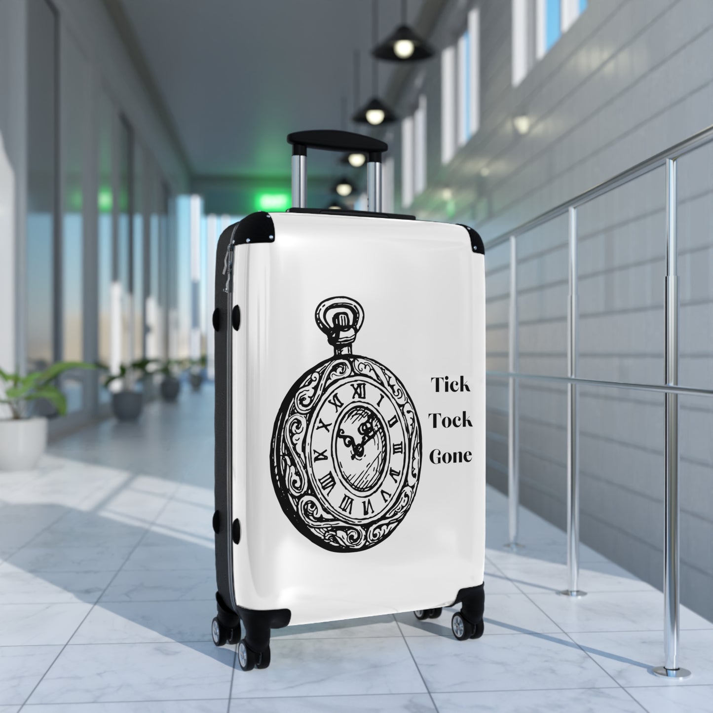 Tick Tock Gone Stylish Suitcase - Travel Chic for Adventurers