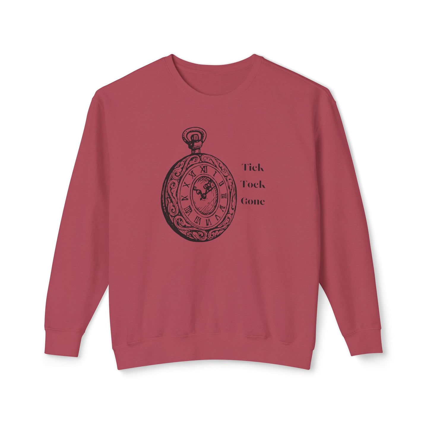 Tick Tock Gone Unisex Lightweight Crewneck Sweatshirt - Cozy Timeless Design