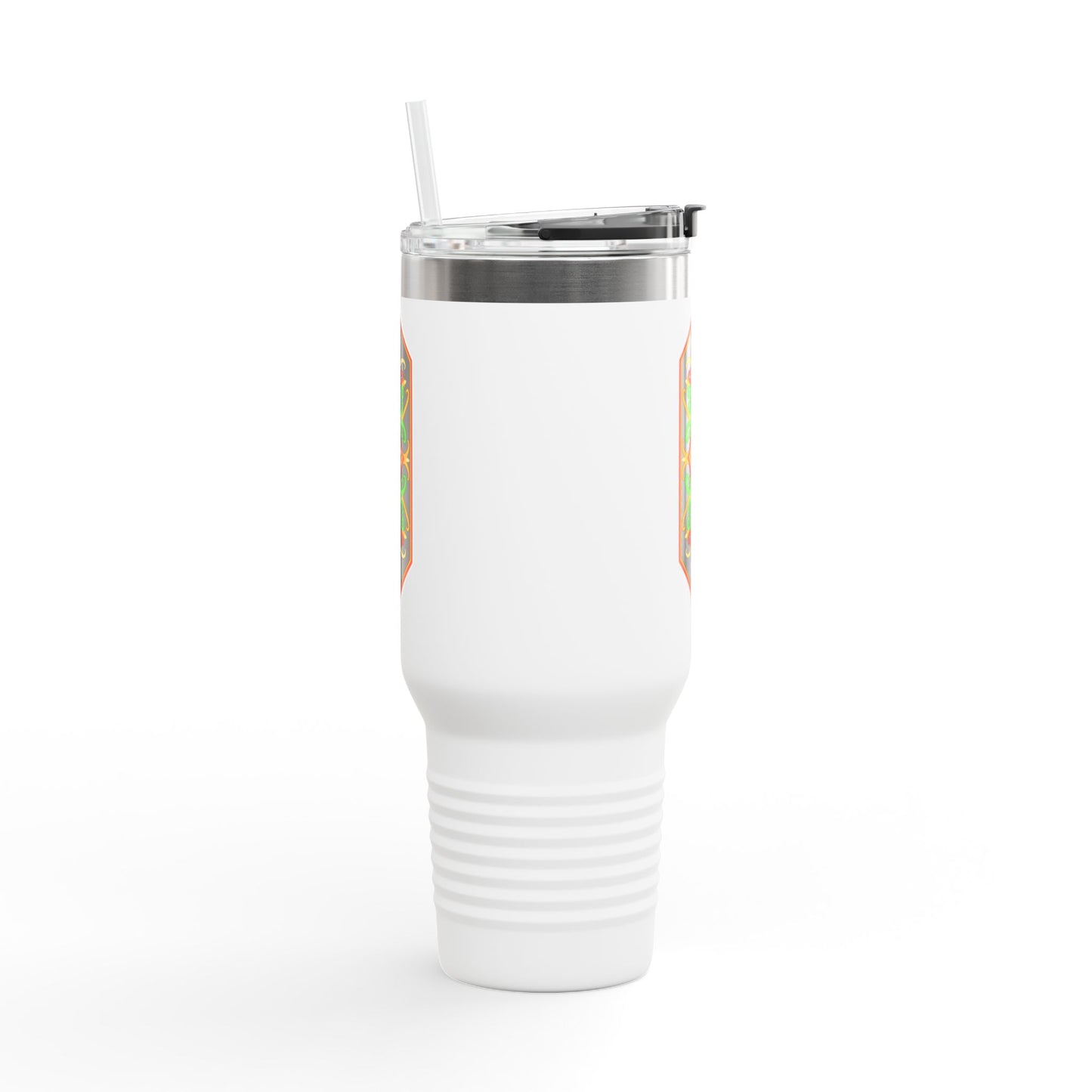 Vibrant Insulated Travel Mug - 40oz with Decorative Design