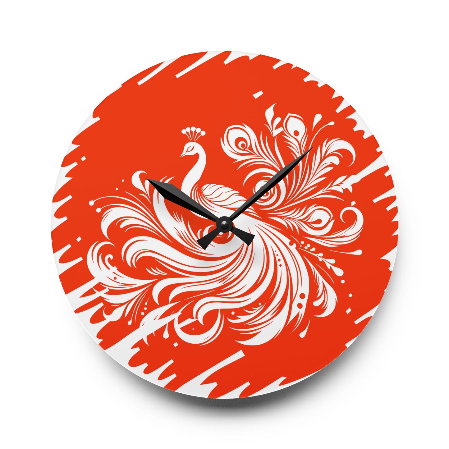 Elegant Peacock Acrylic Wall Clock - Modern Home Decor