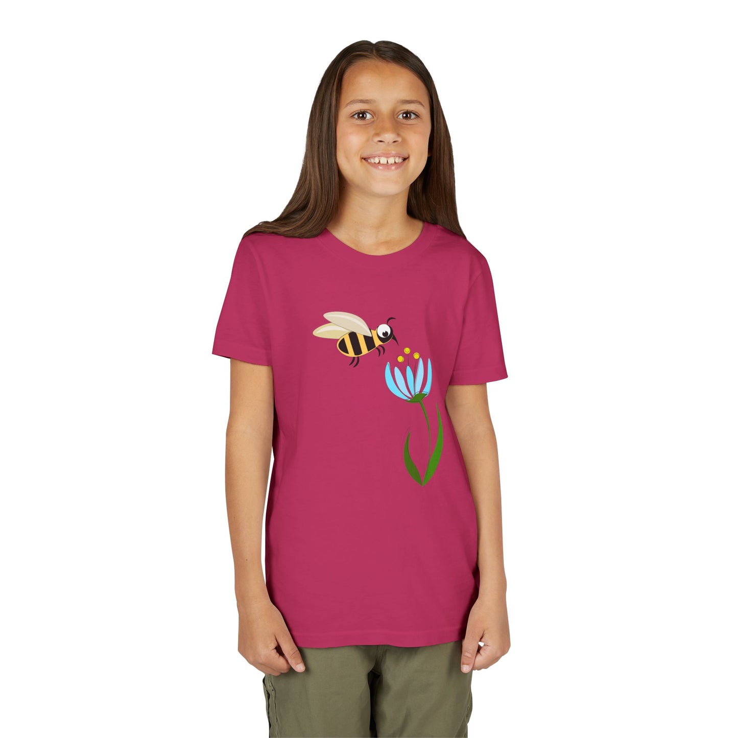 Cute Bee & Flower Youth Tee - Perfect for Nature Lovers!