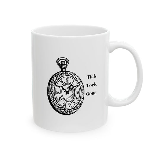 Tick Tock Game Ceramic Mug - Fun 11oz & 15oz Coffee Cup for Gamers, Perfect Gift for Birthdays & Holidays