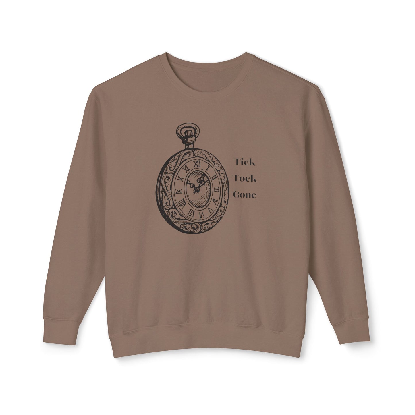 Tick Tock Gone Unisex Lightweight Crewneck Sweatshirt - Cozy Timeless Design