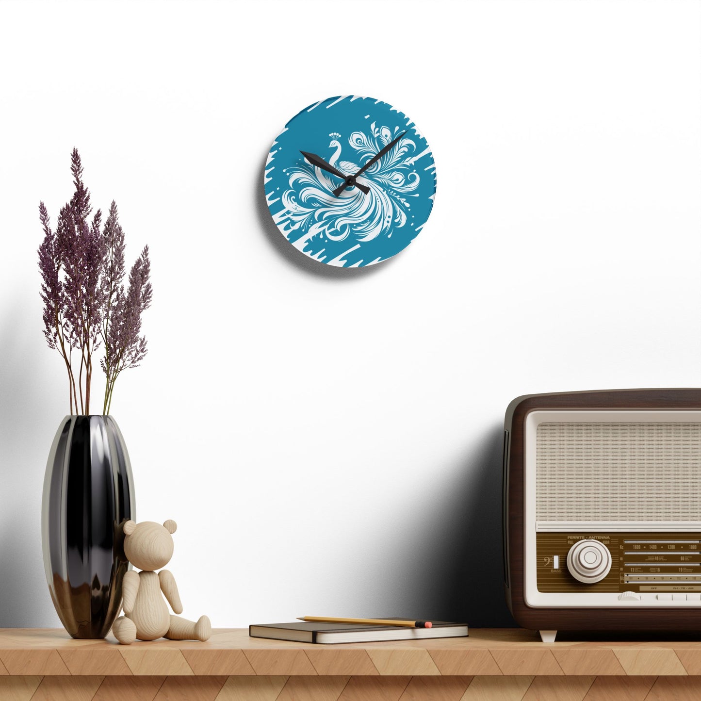 Elegant Peacock Acrylic Wall Clock - Stylish Home Decor for All Occasions