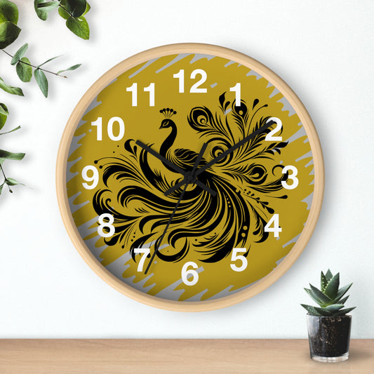 Elegant Peacock Wall Clock - Artistic Home Decor