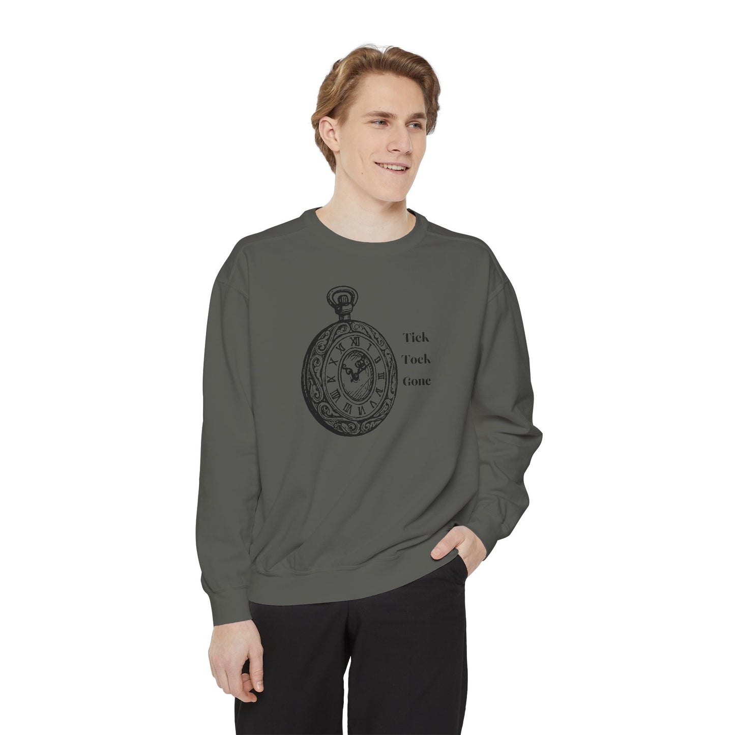 Tick Tock Gone Unisex Sweatshirt - Stylish, Cozy Timepiece Design