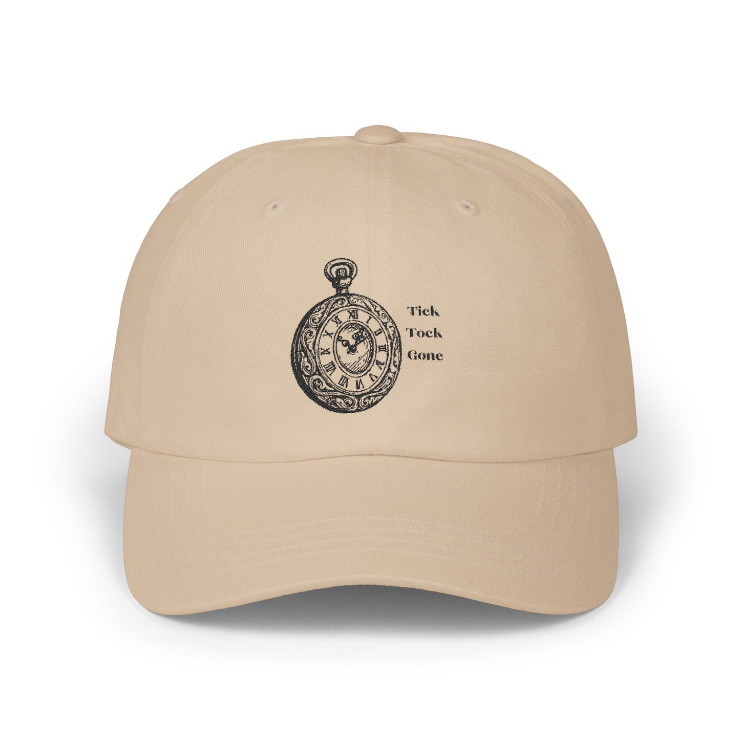 Vintage Style Dad Cap - 'Tick Tock Gone' Design