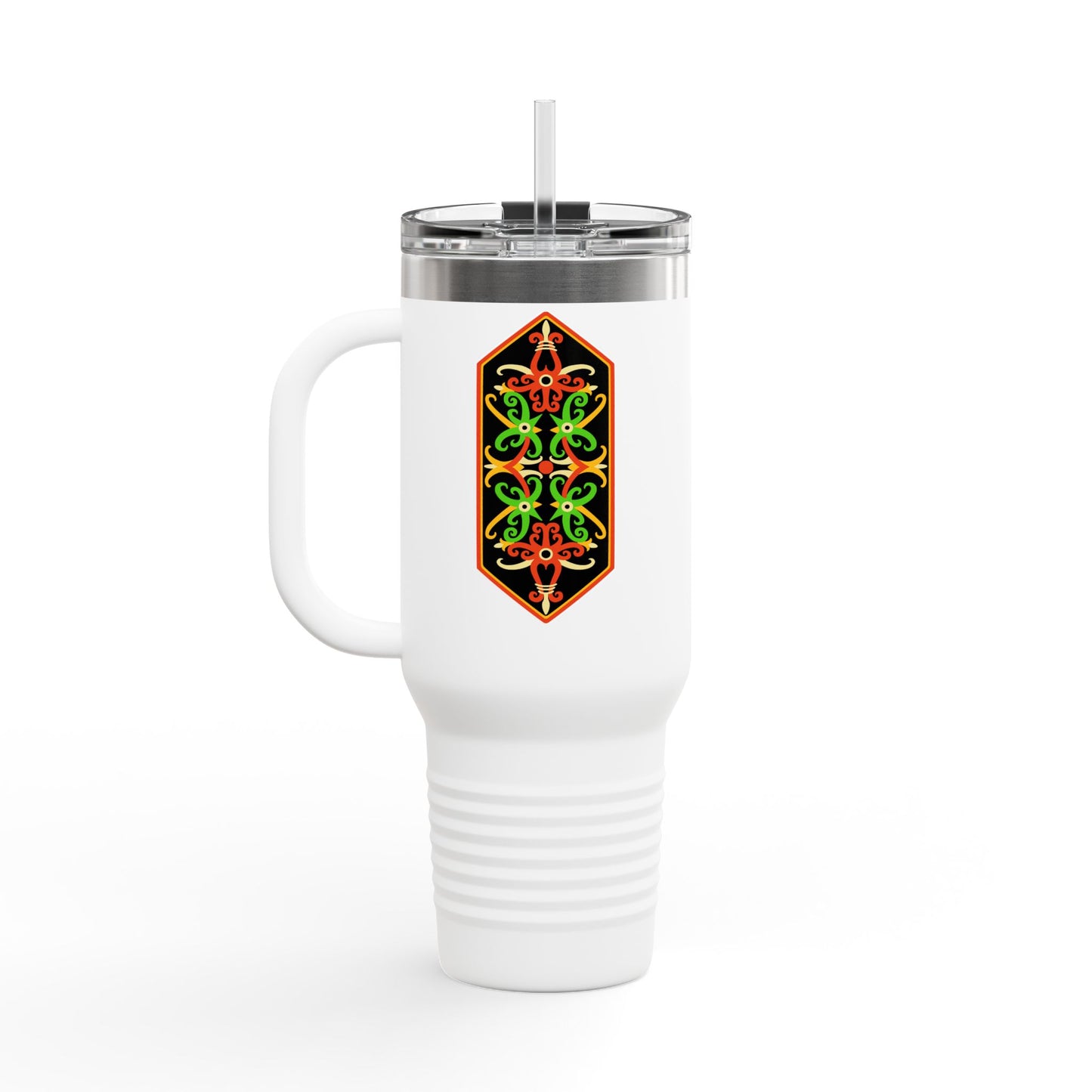 Vibrant Insulated Travel Mug - 40oz with Decorative Design