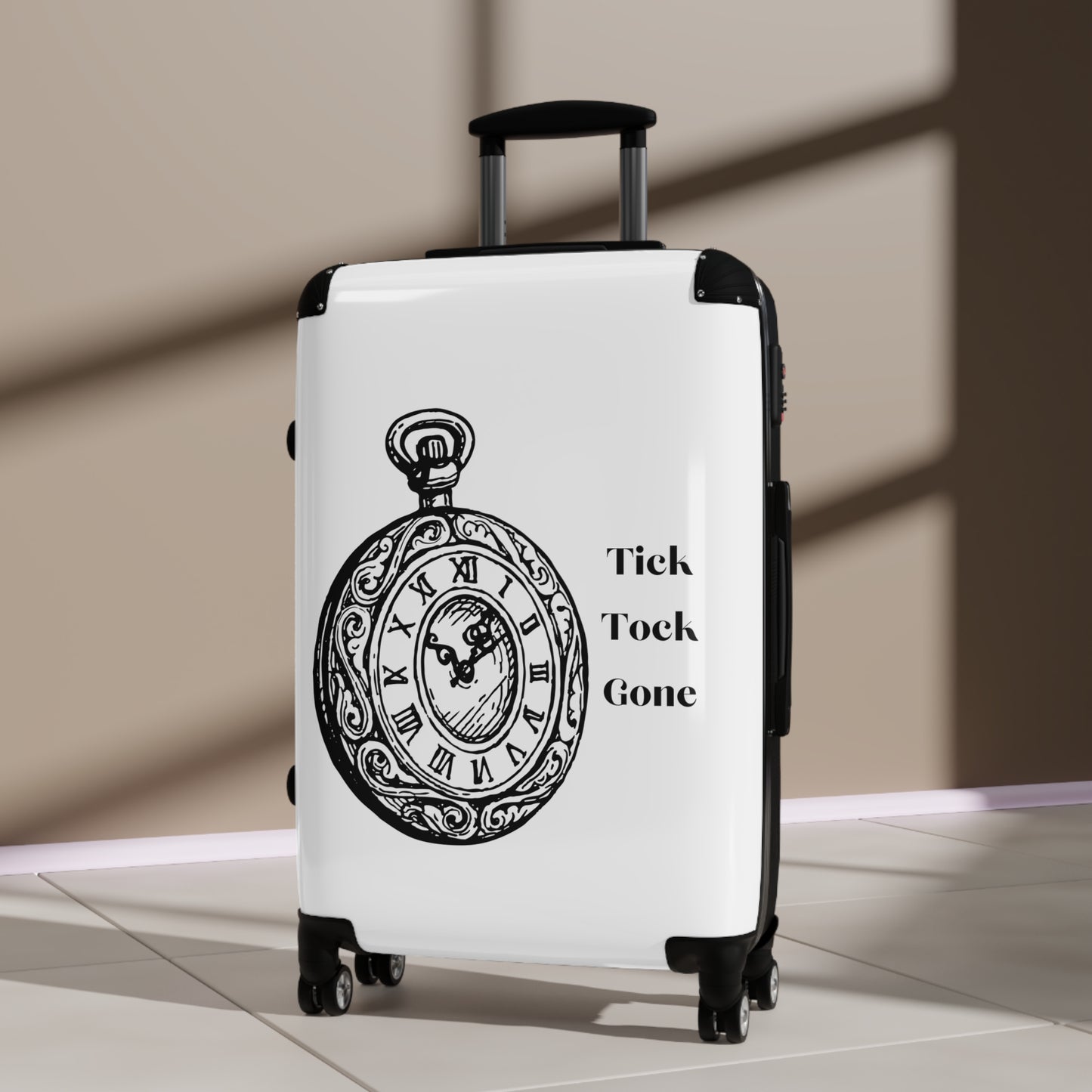 Tick Tock Gone Stylish Suitcase - Travel Chic for Adventurers