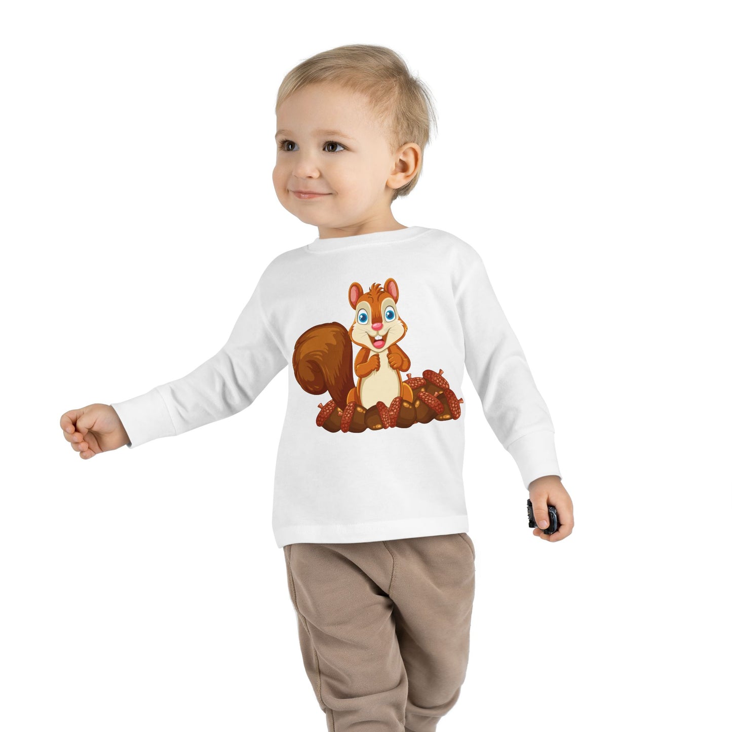 Cute Squirrel Toddler Long Sleeve Tee - Perfect for Outdoor Adventures